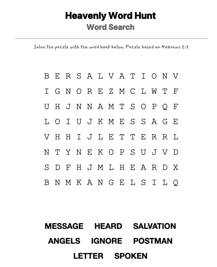 The Neglected Gift word-search